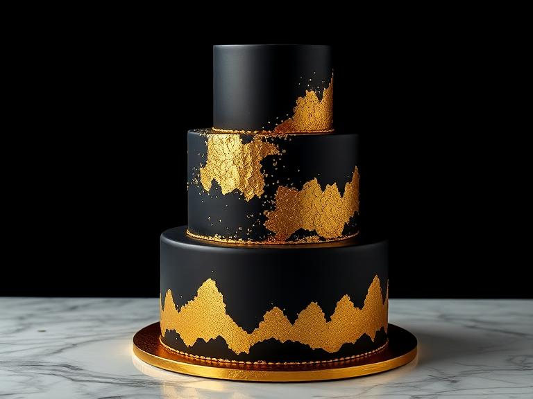 24K Gold Leaf Luxury Cake — Luxury Cakes at Zim Zim Bakery