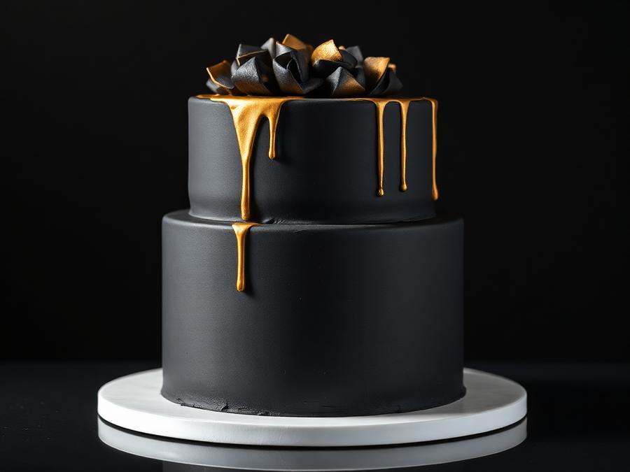 Black & Gold Anniversary — Anniversary Cakes at Zim Zim Bakery