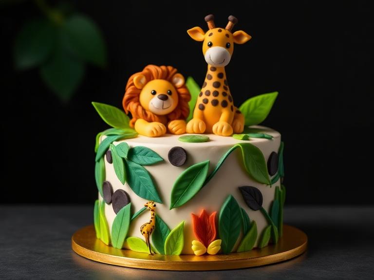 Cartoon Jungle Cake — Kids Cakes at Zim Zim Bakery