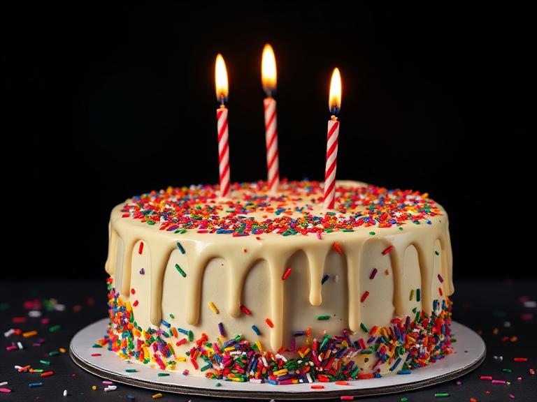 Confetti Celebration Drip — Birthday Cakes at Zim Zim Bakery
