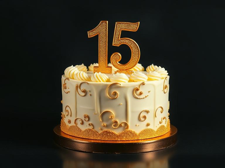 Golden Number Birthday Cake — Birthday Cakes at Zim Zim Bakery