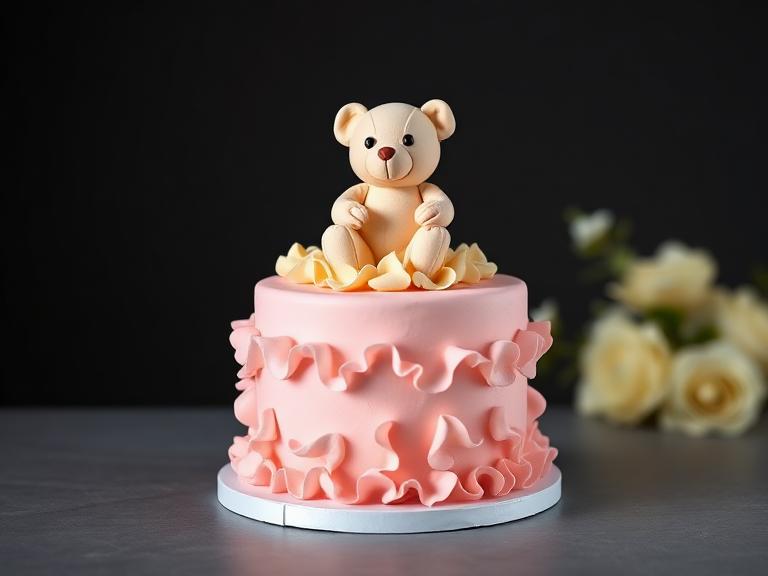Pink Bear Baby Shower — Baby Shower Cakes at Zim Zim Bakery